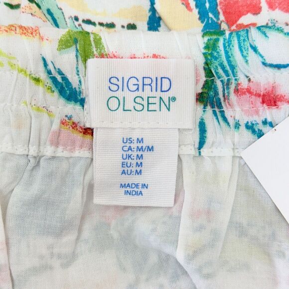 Sigrid Olsen Tropical Mini Skirt Women Medium Coastal Beachy Vaca Summer Flirty - Picture 4 of 10